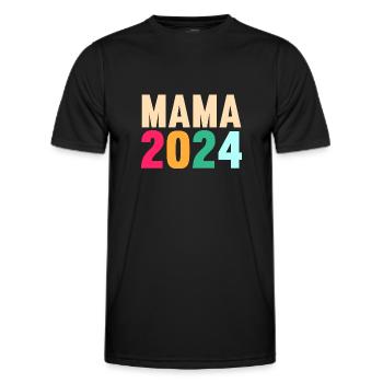Werdende Mama 2024 - Männer Funktions-T-Shirt - Schwarz - Vorne - AI Model Male 178 dark (178cm)