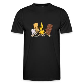 S'more Lagerfeuer Marshmallow Camping - Männer Funktions-T-Shirt - Schwarz - Vorne - AI Model Male 178 dark (178cm)
