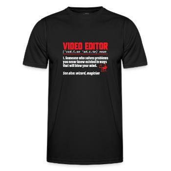 Video Editor Filmemacher Videofilmer - Männer Funktions-T-Shirt - Schwarz - Vorne - AI Model Male 178 dark (178cm)