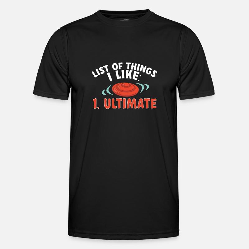Ultimate Frisbee Throwing Disc - Men's Functional T-Shirt - black
