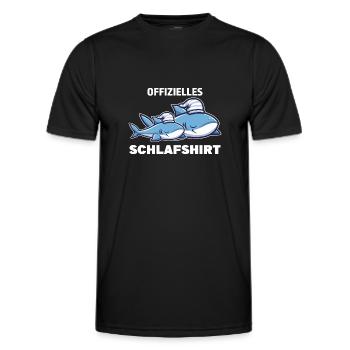 Schlafanzug Hai Haie Geschenk - Männer Funktions-T-Shirt - Schwarz - Vorne - AI Model Male 178 dark (178cm)