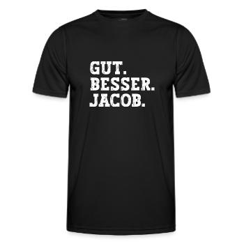 Gut Besser Jacob Lustiger Spruch Name Jacob - Männer Funktions-T-Shirt - Schwarz - Vorne - AI Model Male 178 dark (178cm)