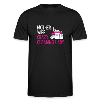 Domestic help, cleaner, housekeeper - Men's Functional T-Shirt - black - Front - AI Model Male 178 dark (178cm)