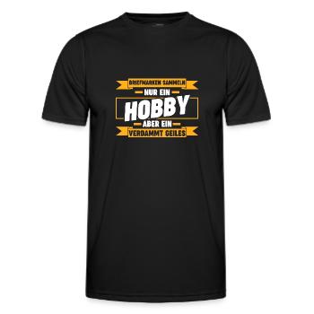 Philatelie Briefmarkensammlung Briefmarkensammler - Männer Funktions-T-Shirt - Schwarz - Vorne - AI Model Male 178 dark (178cm)