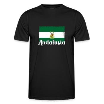 Andalusien Flagge Iberische Halbinsel Sevilla - Männer Funktions-T-Shirt - Schwarz - Vorne - AI Model Male 178 dark (178cm)