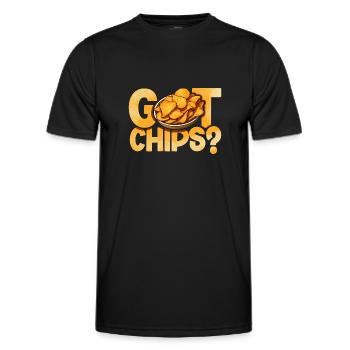 L’amateur de croustilles a obtenu des chips drôles de collations de pommes de terre - T-shirt sport Homme - noir - Devant - AI Model Male 178 dark (178cm)