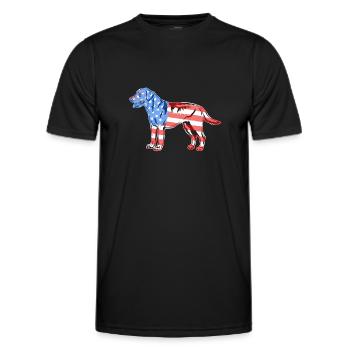 Labrador Retriever Labrador Retriever Flag - Men's Functional T-Shirt - black - Front - AI Model Male 178 dark (178cm)
