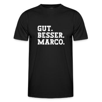 Gut Besser Marco Lustiger Spruch Name Marco - Männer Funktions-T-Shirt - Schwarz - Vorne - AI Model Male 178 dark (178cm)