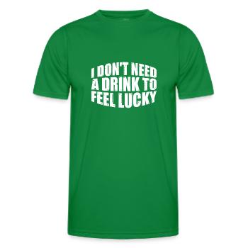 Je n’ai pas besoin d’un verre pour me sentir chanceux 4 - T-shirt sport Homme - vert - Devant - AI Model Male 178 dark (178cm)