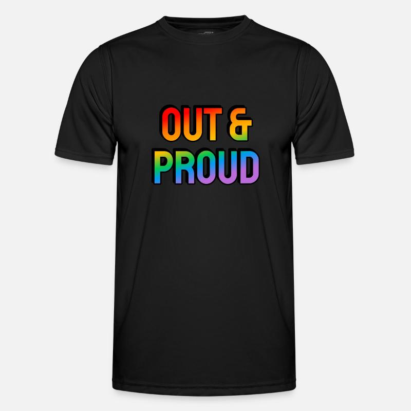 Raus und stolze LGBT-Regenbogen-Pride - Männer Funktions-T-Shirt - Schwarz