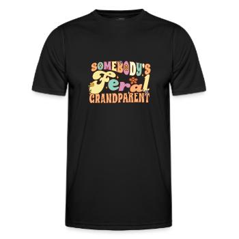 Somebody's Feral Grandparent Grandma Grandpa - Men's Functional T-Shirt - black - Front - AI Model Male 178 dark (178cm)