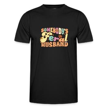Somebody's Feral Husband Funny Family Hubby - Männer Funktions-T-Shirt - Schwarz - Vorne - AI Model Male 178 dark (178cm)
