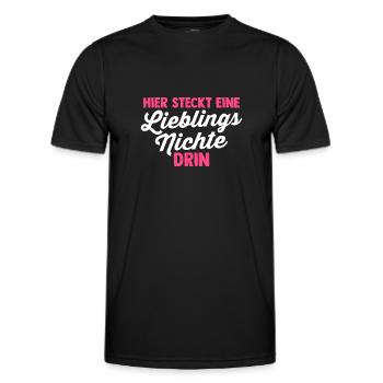 Nichte - Männer Funktions-T-Shirt - Schwarz - Vorne - AI Model Male 178 dark (178cm)
