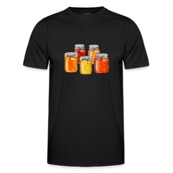 Mise en conserve, mise en conserve, mise en conserve, conservation des aliments - T-shirt sport Homme - noir - Devant - AI Model Male 178 dark (178cm)