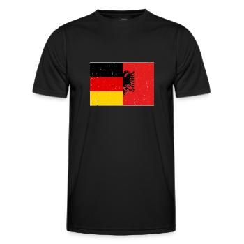 Albanische Flagge Albanischer Adler Shqiponja - Männer Funktions-T-Shirt - Schwarz - Vorne - AI Model Male 178 dark (178cm)