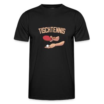 Aufschlag Tischtennisball Tischtennisspieler - Männer Funktions-T-Shirt - Schwarz - Vorne - AI Model Male 178 dark (178cm)