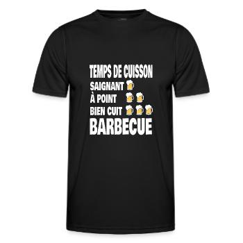 temps de cuisson - T-shirt sport Homme - noir - Devant - AI Model Male 178 dark (178cm)