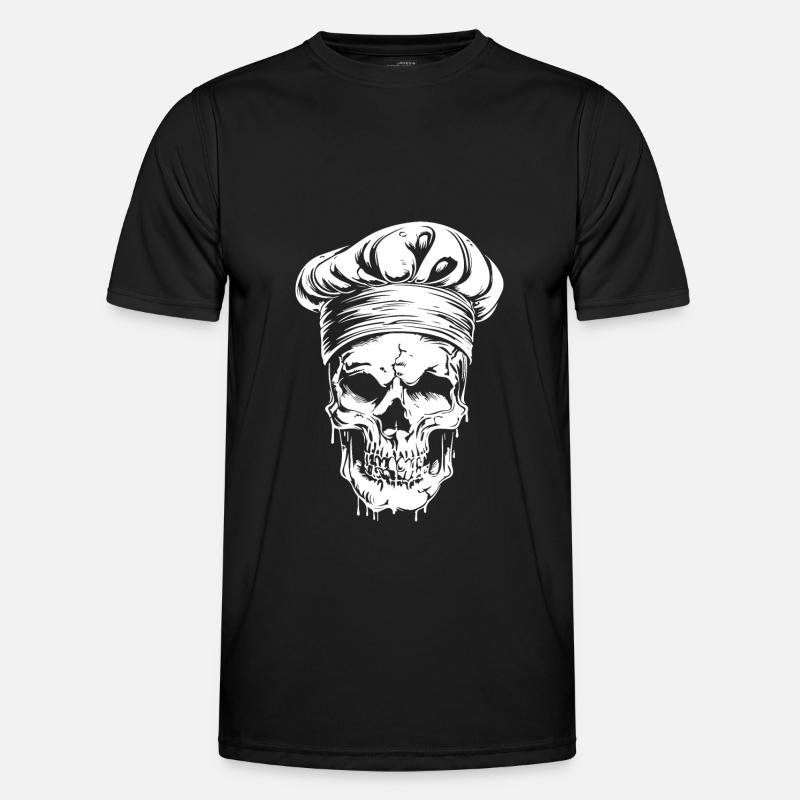 Koch Totenkopf Chef - Männer Funktions-T-Shirt - Schwarz