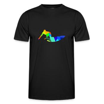 Colorful Rainbow Surfer Surfing Sports - Men's Functional T-Shirt - black - Front - AI Model Male 178 dark (178cm)
