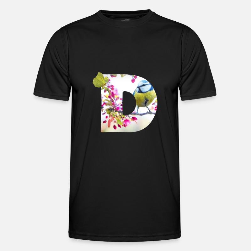 spring bird butterfly d - Men's Functional T-Shirt - black