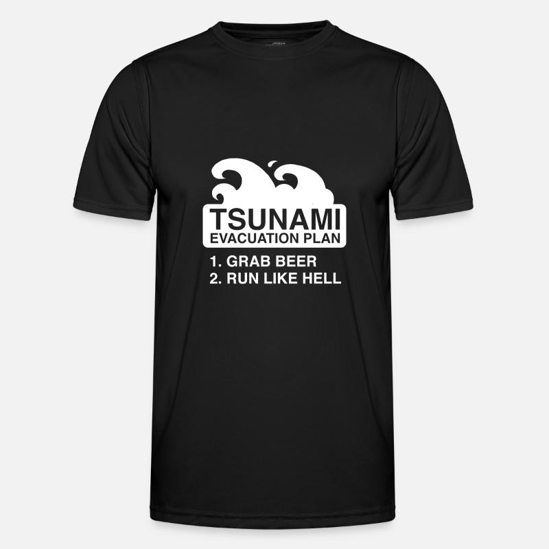 Tsunami Evacuation Plan - Men's Functional T-Shirt - black