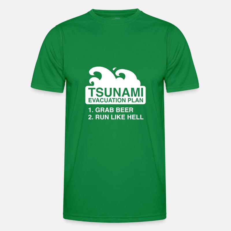 Tsunami-Evakuierungsplan Männer Funktions-T-Shirt