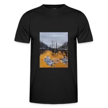 Mysterious sea painting - Männer Funktions-T-Shirt - Schwarz - Vorne - AI Model Male 178 dark (178cm)