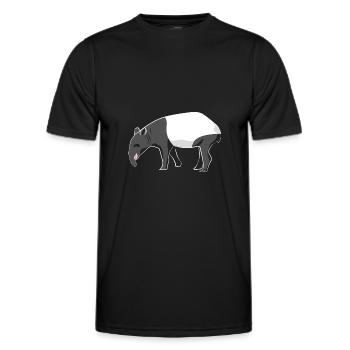 Tapir Zootier - Männer Funktions-T-Shirt - Schwarz - Vorne - AI Model Male 178 dark (178cm)
