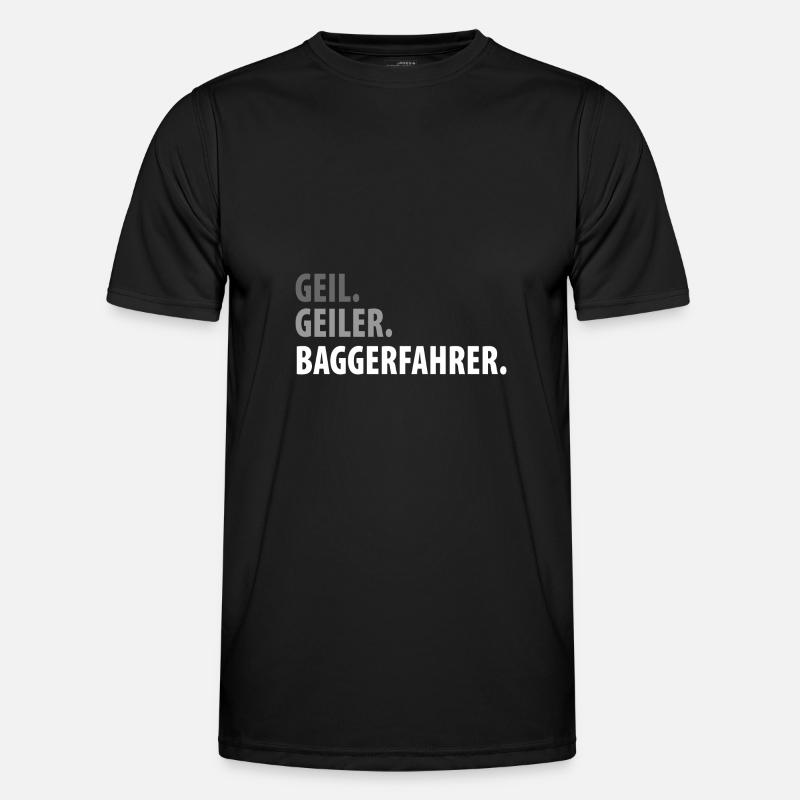 Bagger Baggerfahrer Baggerwagen - Männer Funktions-T-Shirt - Schwarz