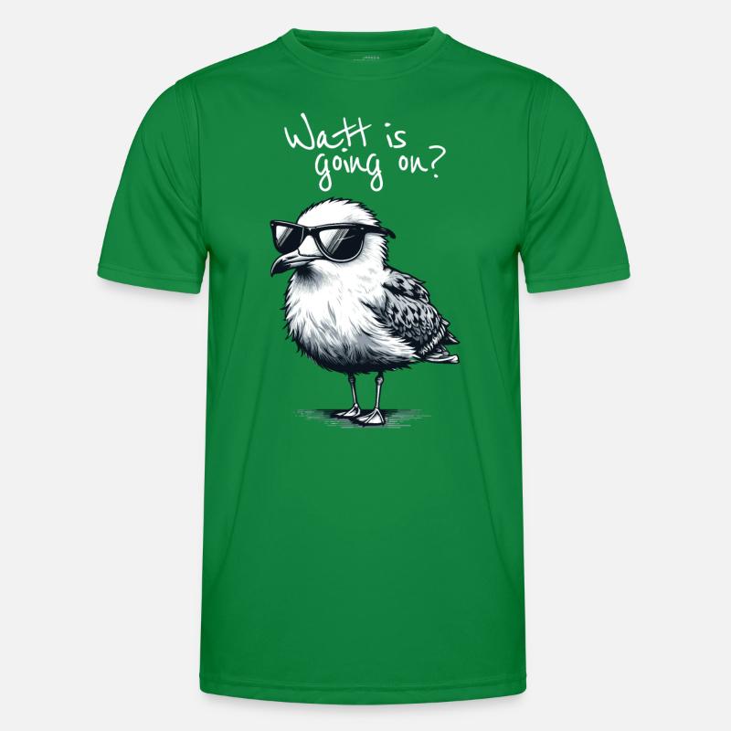 Watt is going on Coole Möwe Nordsee Spruch Men's Functional T-Shirt