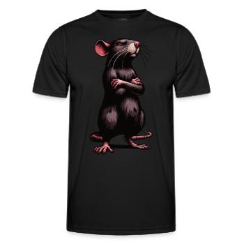Rat, rat, propriétaire de rats, amoureux des rats, - T-shirt sport Homme - noir - Devant - AI Model Male 178 dark (178cm)
