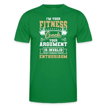 Fitness Trainer Muscles Bench Press Training - Men's Functional T-Shirt - kelly green - Front - AI Model Male 178 dark (178cm)