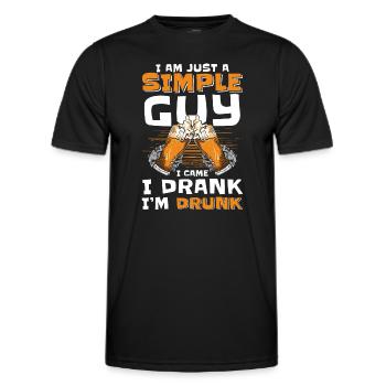 Alkoholiker Saufen Betrunken Schnaps - Männer Funktions-T-Shirt - Schwarz - Vorne - AI Model Male 178 dark (178cm)