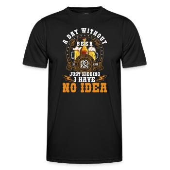 Biertrinker Saufen Humor Kneipe - Männer Funktions-T-Shirt - Schwarz - Vorne - AI Model Male 178 dark (178cm)