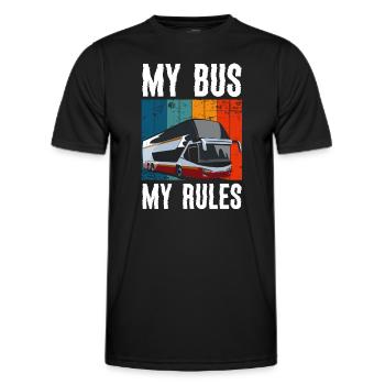 Bus Beruf Arbeit Kraftfahrer - Männer Funktions-T-Shirt - Schwarz - Vorne - AI Model Male 178 dark (178cm)