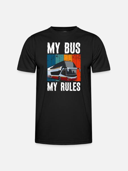 Bus Beruf Arbeit Kraftfahrer - Männer Funktions-T-Shirt - Schwarz