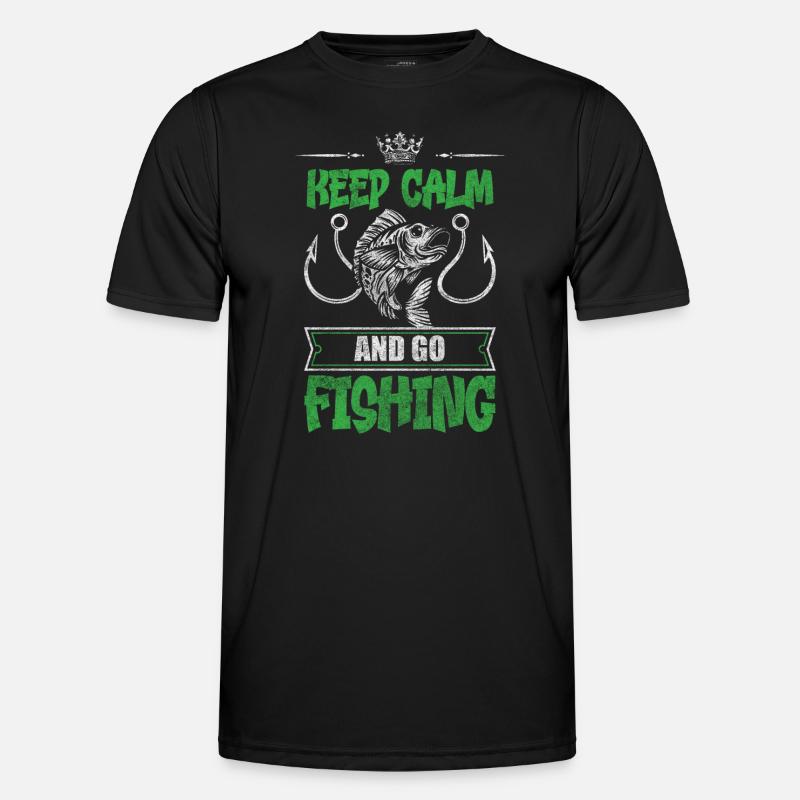 Angeln Barsch Boot Teich - Männer Funktions-T-Shirt - Schwarz