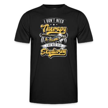 Parachutiste Adrénaline Vol Base Jump - T-shirt sport Homme - noir - Devant - AI Model Male 178 dark (178cm)