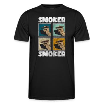 Fumer du tabac Rompre la nervosité - T-shirt sport Homme - noir - Devant - AI Model Male 178 dark (178cm)
