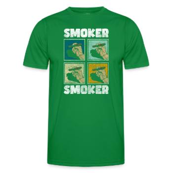 Smoking Tobacco Break Nervous - Men's Functional T-Shirt - kelly green - Front - AI Model Male 178 dark (178cm)