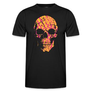 Totenkopf - buntes Muster - Männer Funktions-T-Shirt - Schwarz - Vorne - AI Model Male 178 dark (178cm)