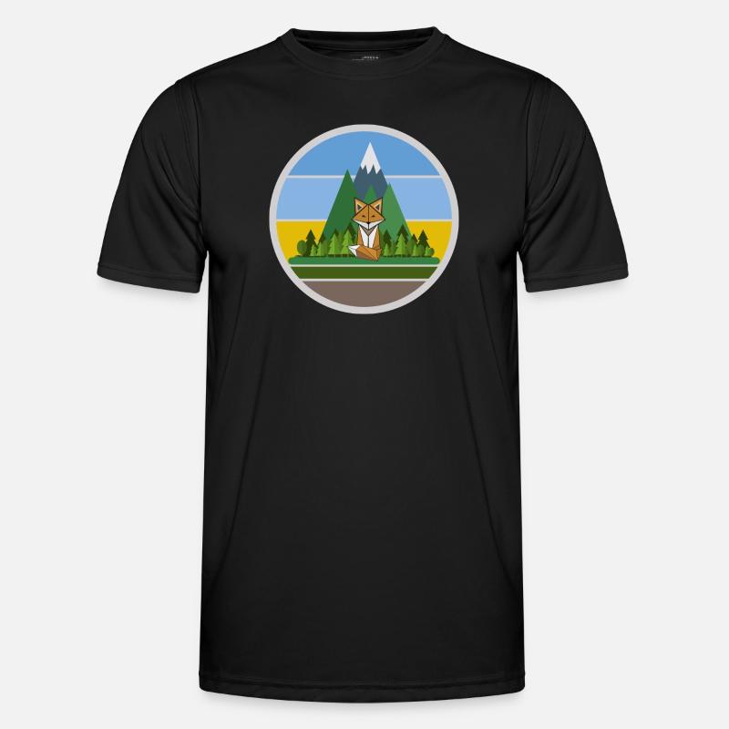 The Mountain Calls: Mountain Fox - Men's Functional T-Shirt - black