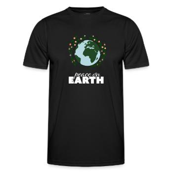 Frieden auf Erden, Peace, Freiheit, Geschenkidee - Männer Funktions-T-Shirt - Schwarz - Vorne - AI Model Male 178 dark (178cm)
