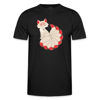 Kitsune Fuchs - Männer Funktions-T-Shirt - Schwarz - Vorne - AI Model Male 178 dark (178cm)