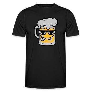Tasse à bière Cool Face - T-shirt sport Homme - noir - Devant - AI Model Male 178 dark (178cm)