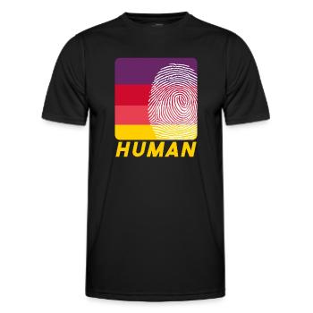 Empreintes digitales humaines - T-shirt sport Homme - noir - Devant - AI Model Male 178 dark (178cm)