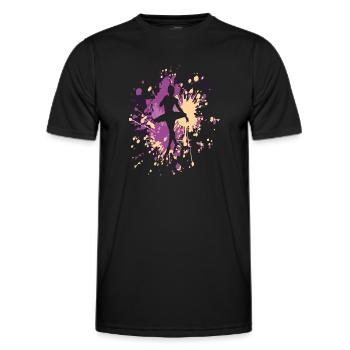 Éclaboussure de couleur de ballerine de danse - T-shirt sport Homme - noir - Devant - AI Model Male 178 dark (178cm)