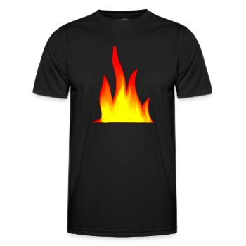 Campfire Camping Nature Falmmen Fire Flame 5 - Men's Functional T-Shirt - black - Front - AI Model Male 178 dark (178cm)