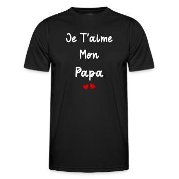 je t'aime mon Papa - T-shirt sport Homme - noir - Devant - AI Model Male 178 dark (178cm)