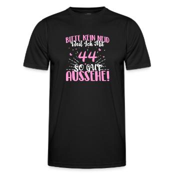 Bitte kein Neid weil ich mit 44 so gut aussehe! - Männer Funktions-T-Shirt - Schwarz - Vorne - AI Model Male 178 dark (178cm)